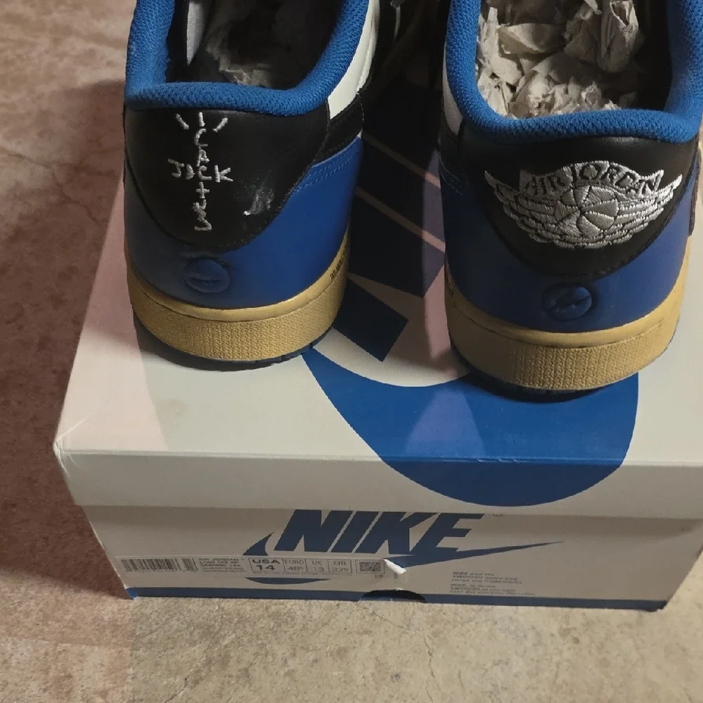 Nike TS Fragment Men's Black, White, and Blue Sneakers Size 14 - Picture 4 of 8